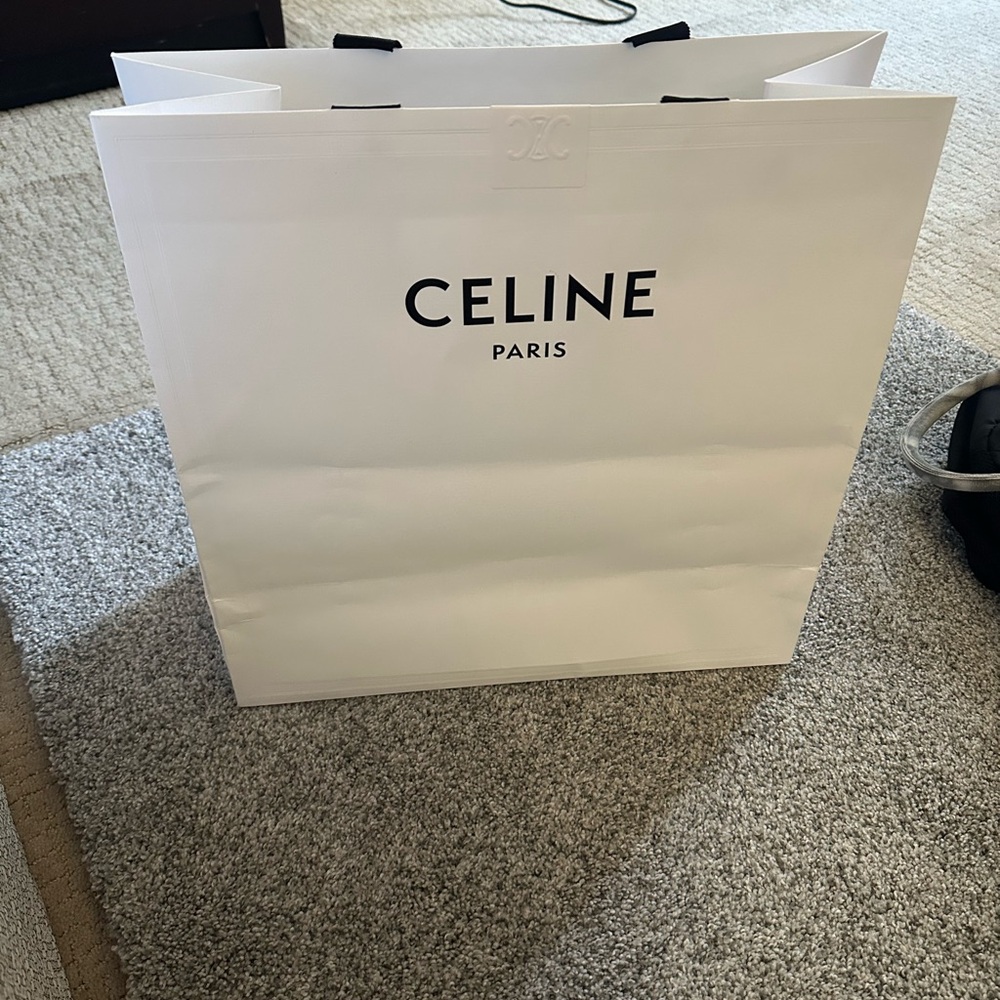 CELINE Paris White Paper Shopping Bag